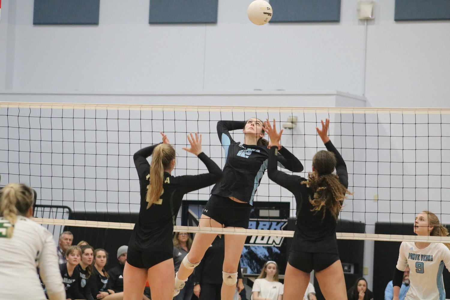 Chelsea Sutton lines up a shot. She finished with eight kills and a team-high six blocked shots.